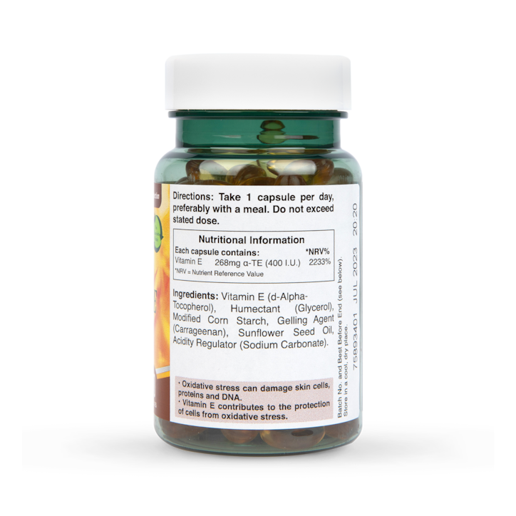 Holland & Barrett Vegan Natural Vitamin E 400IU 90 Capsules image 3