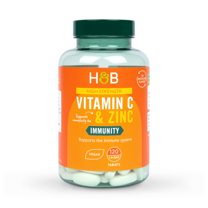 Holland & Barrett Vitamin C & Zinc 120 Tablets image 1