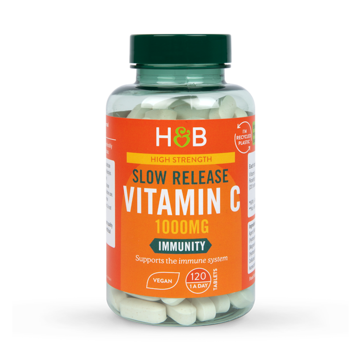 Holland & Barrett Timed Release Vitamin C with Rose Hips 120 Caplets 1000mg image 1