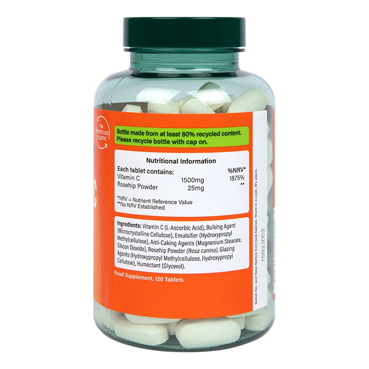 Holland & Barrett High Strength Slow Release Vitamin C 1500mg 120 Tablets image 2