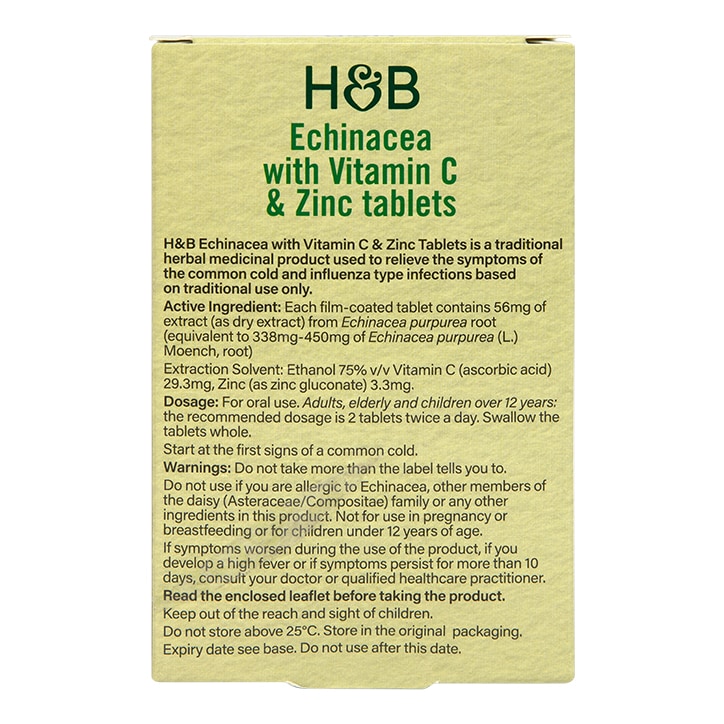 Holland & Barrett Echinacea with Vitamin C & Zinc 60 Tablets