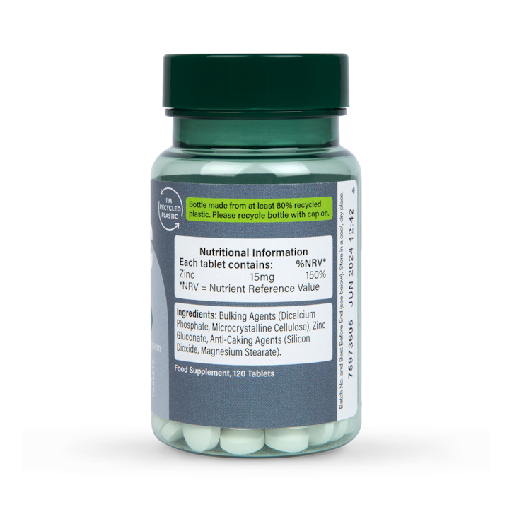 Holland & Barrett Zinc 15mg 120 Tablets image 3