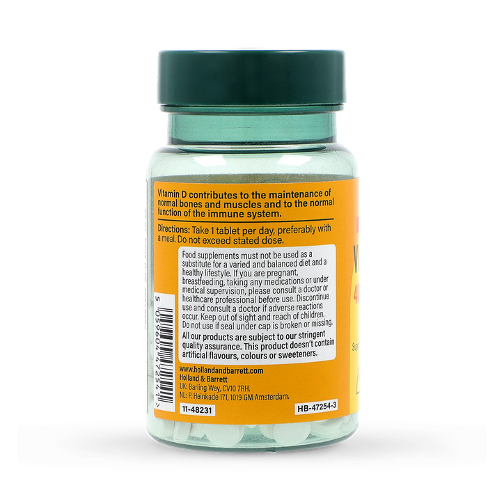 Holland & Barrett Vitamin D3 4000 I.U. 100ug 120 Tablets image 3
