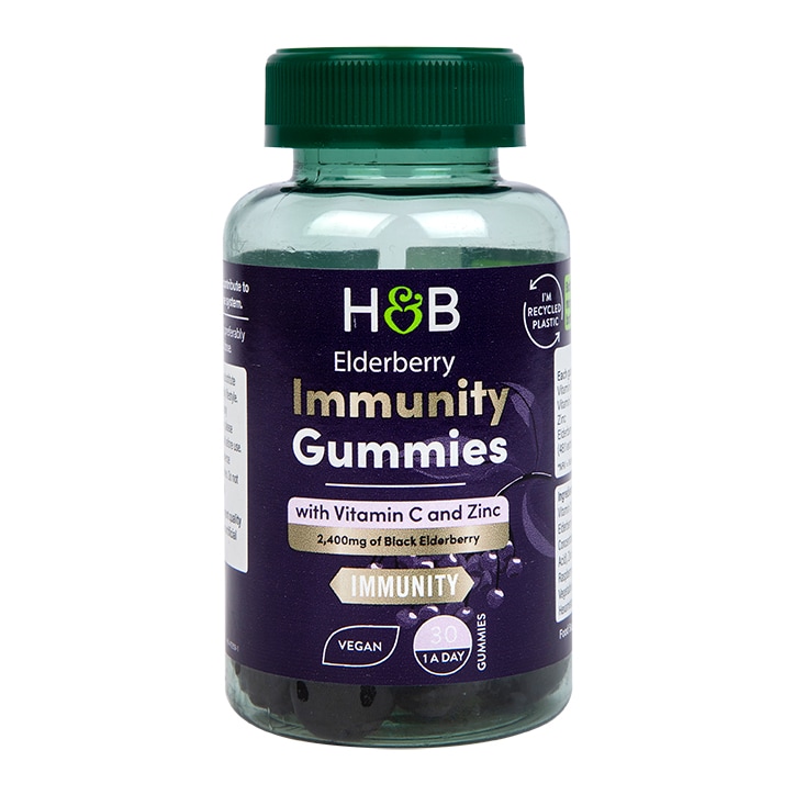 Holland & Barrett Elderberry Immunity Gummies with Vitamin C and Zinc 30 Gummies-1