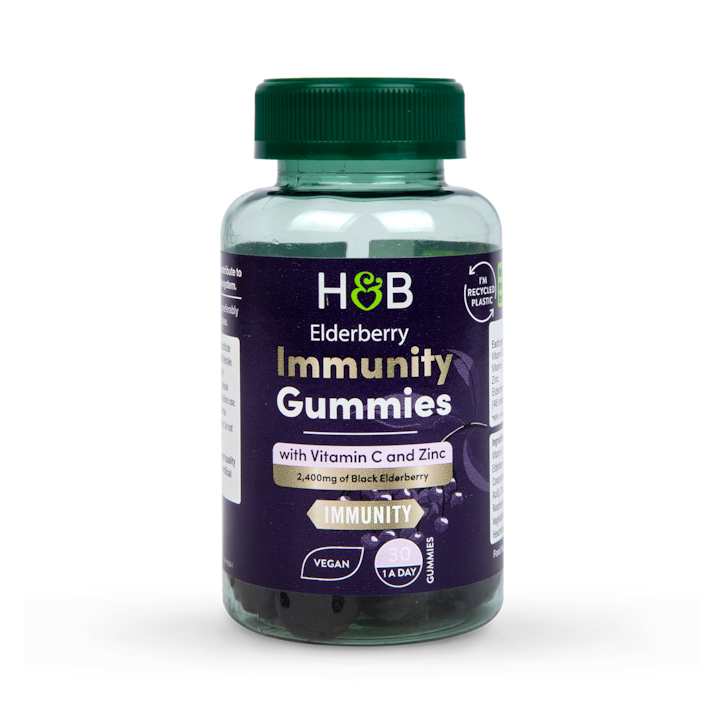 Holland & Barrett Elderberry Immunity Gummies with Vitamin C and Zinc 30 Gummies image 1