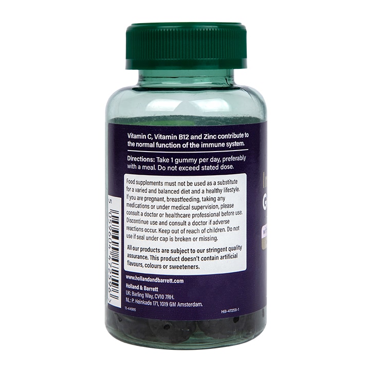 Holland & Barrett Elderberry Immunity Gummies with Vitamin C and Zinc 30 Gummies-2