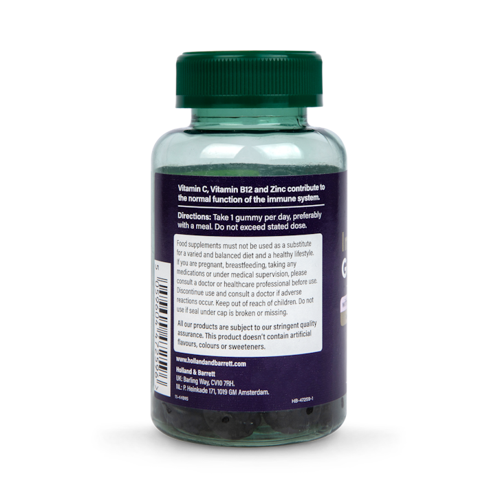 Holland & Barrett Elderberry Immunity Gummies with Vitamin C and Zinc 30 Gummies image 2