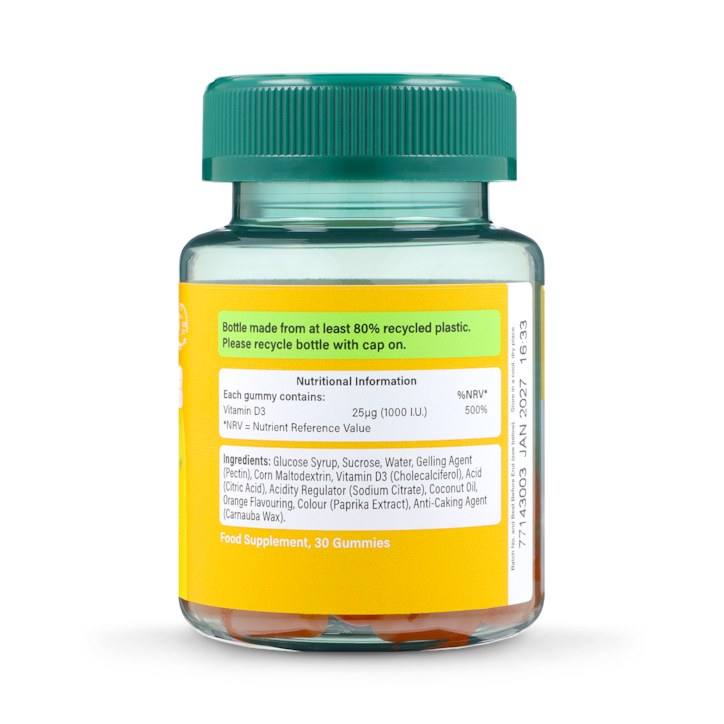 Holland & Barrett Vegan Vitamin D  1000 I.U 25ug 30 Gummies image 3