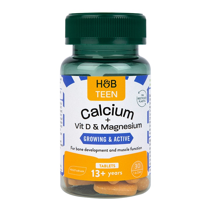 Holland & Barrett Teens Growing & Active Calcium, Vitamin D & Magnesium 30 Tablets-1