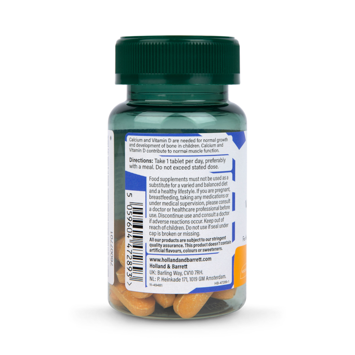 Holland & Barrett Teens Growing & Active Calcium, Vitamin D & Magnesium 30 Tablets image 2