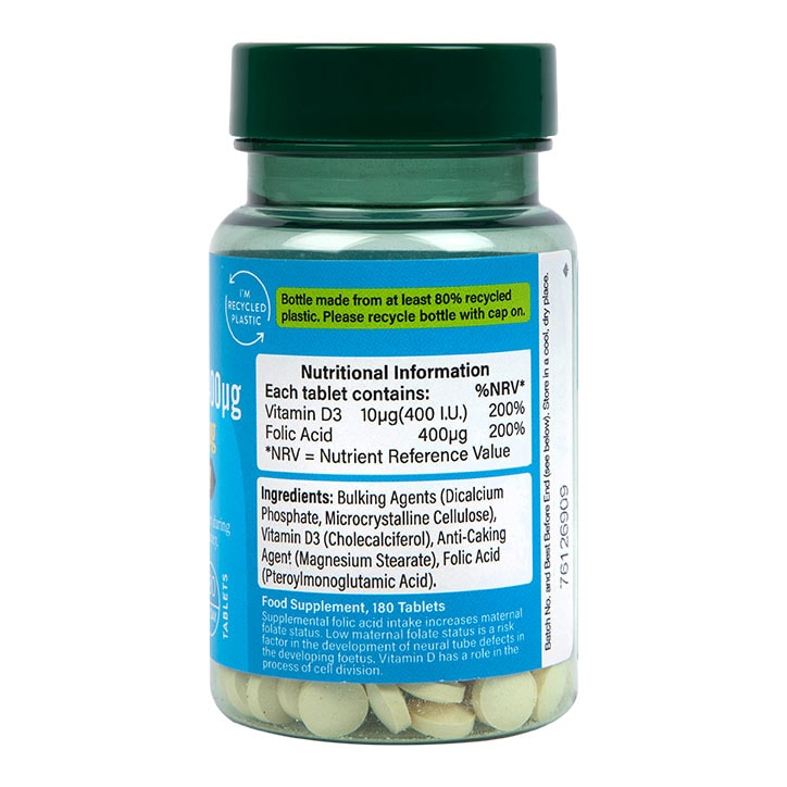 Holland & Barrett Folic Acid & Vitamin D3 180 Tablets