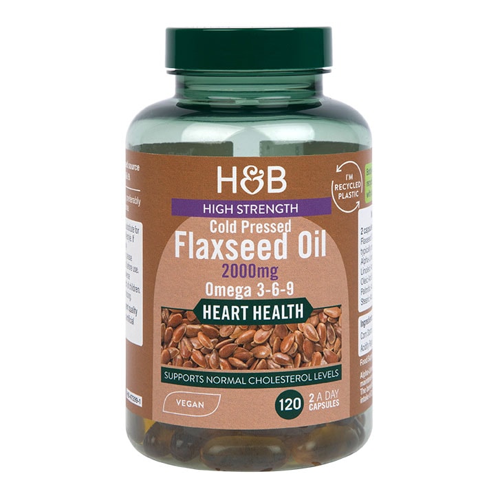 Holland & Barrett Vegan High Strength Flaxseed Triple Omega 3-6-9 Oil 120 Capsules-1