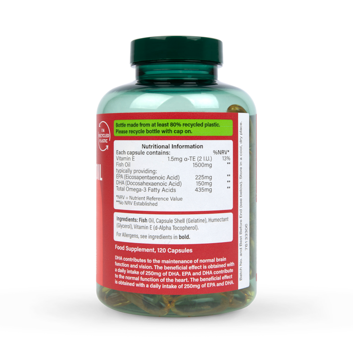 Holland & Barrett Omega 3 Fish Oil 1500mg 120 Capsules image 3