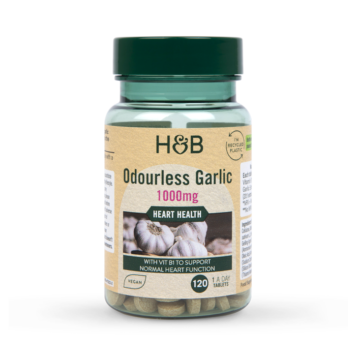 Holland & Barrett Enteric Coated Odourless Garlic 1000mg 120 Tablets image 1
