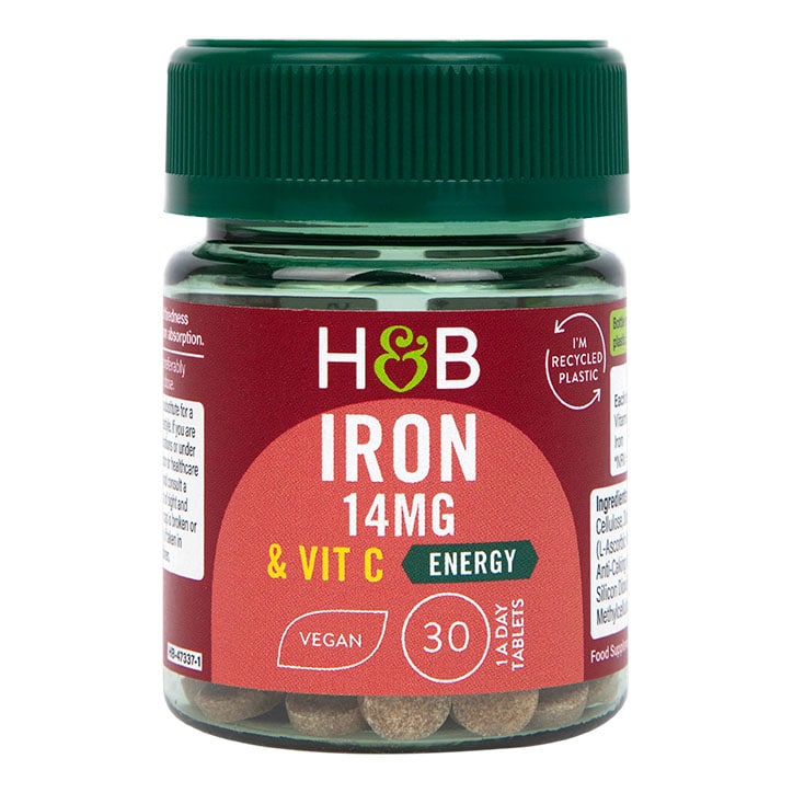 Holland & Barrett Iron & Vitamin C 14mg 30 Tablets-1