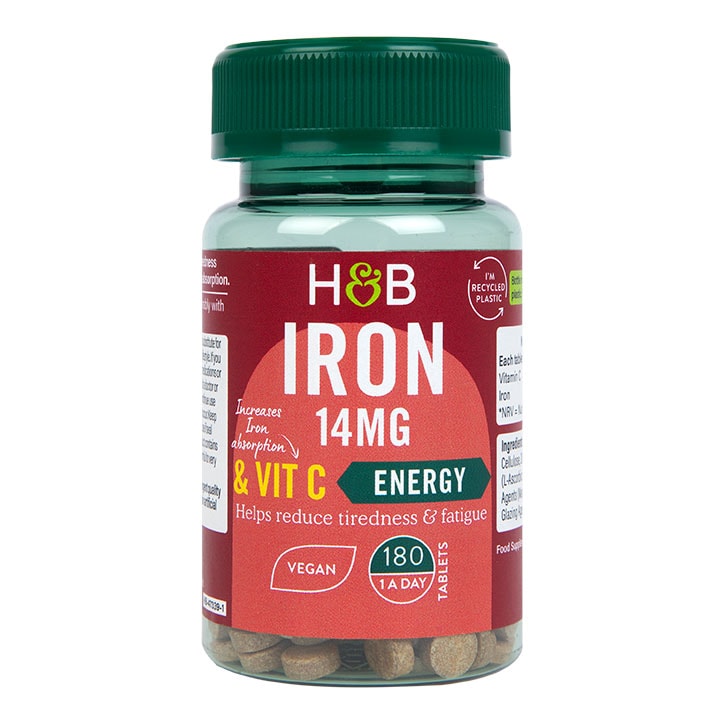 Holland & Barrett Iron & Vitamin C 14mg 180 Tablets-1