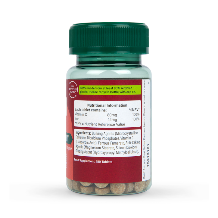 Holland & Barrett Iron & Vitamin C 14mg 180 Tablets image 3