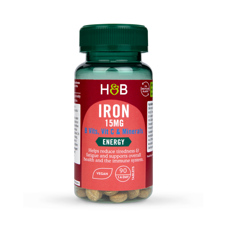 Holland & Barrett Iron + B Vits, Vit C & Minerals 15mg 90 Tablets image 1