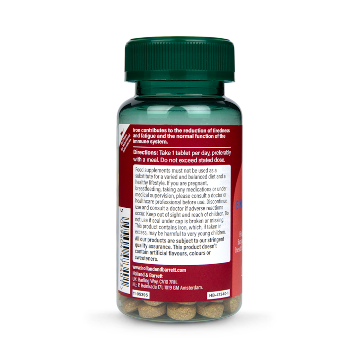 Holland & Barrett Iron + B Vits, Vit C & Minerals 15mg 90 Tablets image 2