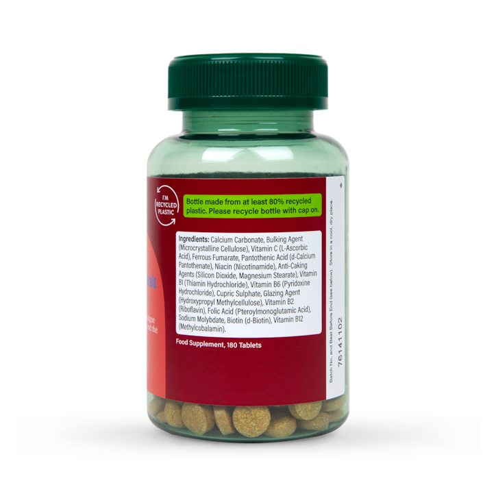 Holland & Barrett Iron + B Vits, Vit C & Minerals 15mg 180 Tablets image 3