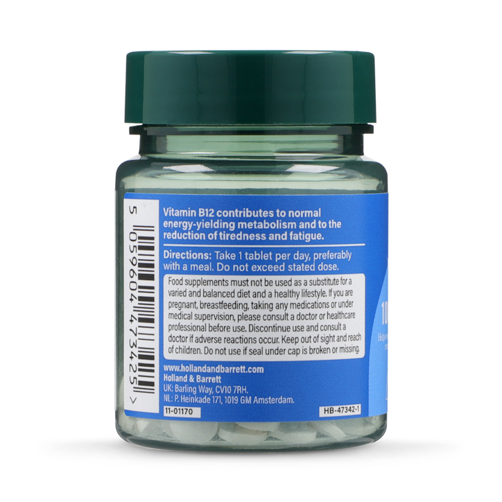 Holland & Barrett Vitamin B12 100ug 60 Tablets image 3