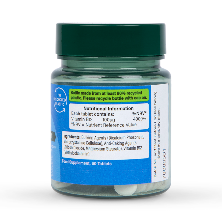 Holland & Barrett Vitamin B12 100ug 60 Tablets image 4