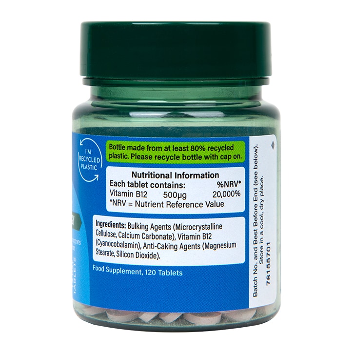 Holland & Barrett Vitamin B12 + Cyanacobalamin 500ug 120 Tablets image 3