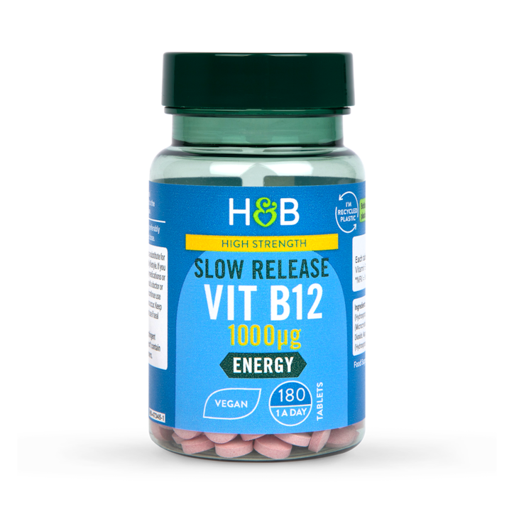 Holland & Barrett High Strength Slow Release Vitamin B12 1000ug 180 Tablets image 1
