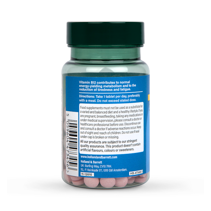 Holland & Barrett High Strength Slow Release Vitamin B12 1000ug 180 Tablets image 3