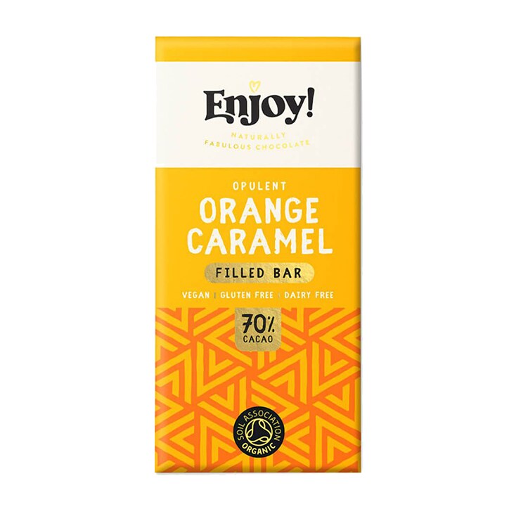 Enjoy! Orange Caramel Filled Vegan Chocolate Bar 70g
