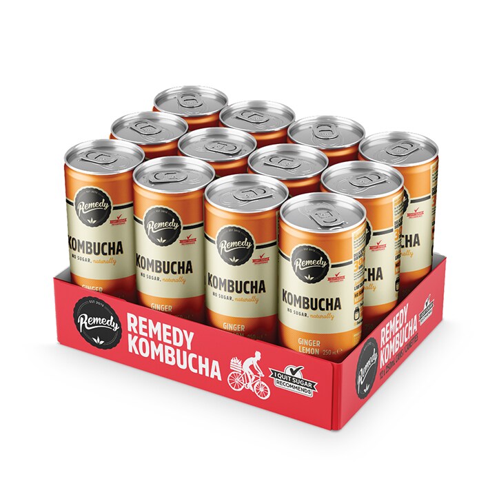 Remedy Ginger Lemon Kombucha 12 x 250ml