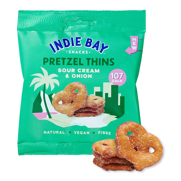Indie Bay Snacks Pretzel Thins Sour Cream & Onion 24g image 2