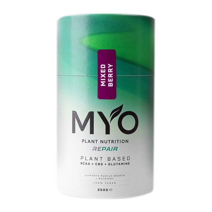 MYO Plant Nutrition Repair BCAA, CBD & Glutamine Mixed Berry 250g