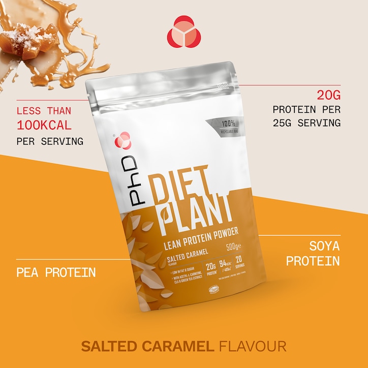 PhD Diet Plant Protein Powder Salted Caramel 500g image 2