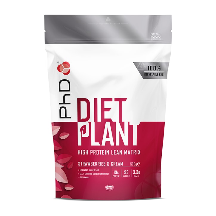 PhD Nutrition Diet Plant Strawberries & Cream 500g
