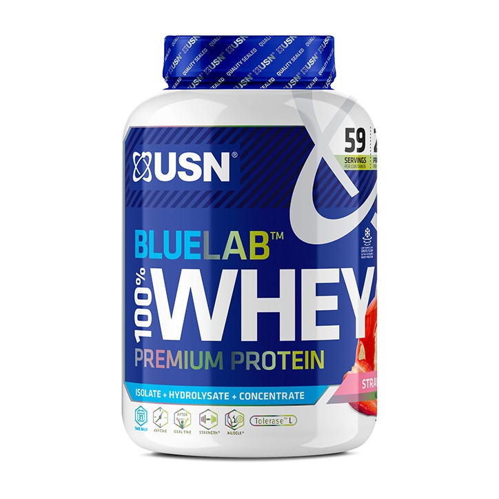 USN Blue Lab Whey Premium Protein Powder Strawberry 2kg-1