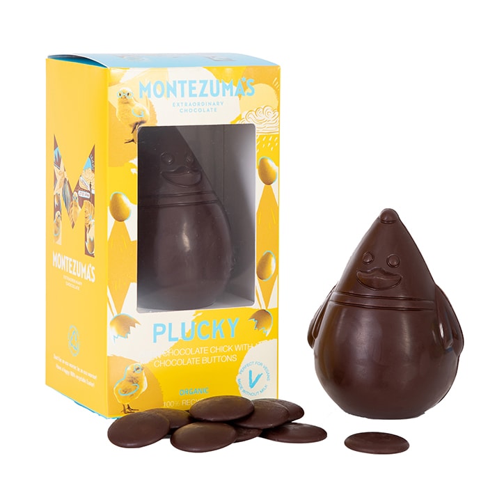 Montezumas Vegan Easter Dark Chocolate Plucky Chick with Buttons 100g