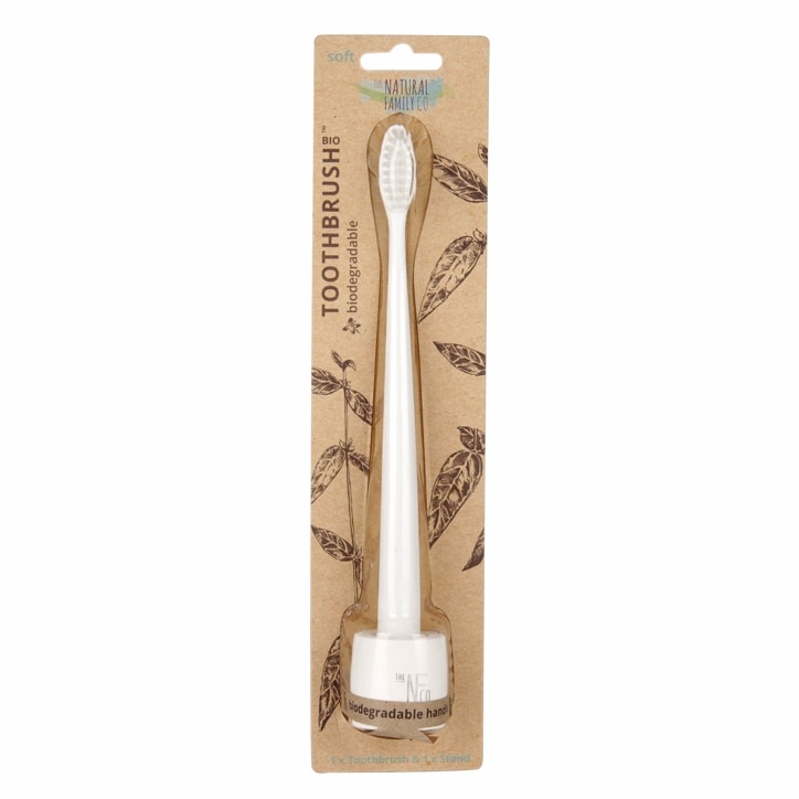 The Natural Family Co. Bio Toothbrush & Stand - Ivory Desert-1