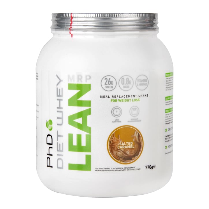 PhD Nutrition Diet Whey Lean Meal Replacement Shake Salted Caramel Flavour 770g