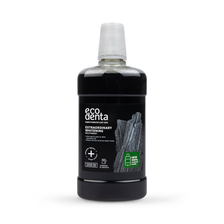 Ecodenta Extra Whitening Mouthwash with Black Charcoal 500ml image 1