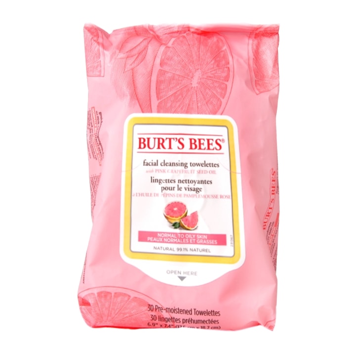 Burt's Bees Facial Cleansing Towelettes Pink Grapefruit 30 Towelettes-1