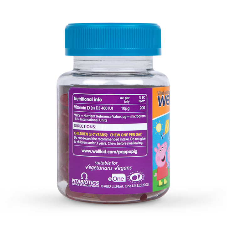 Vitabiotics Wellkid Peppa Pig Vitamin D Strawberry Flavour 400iu 30 Jellies image 2