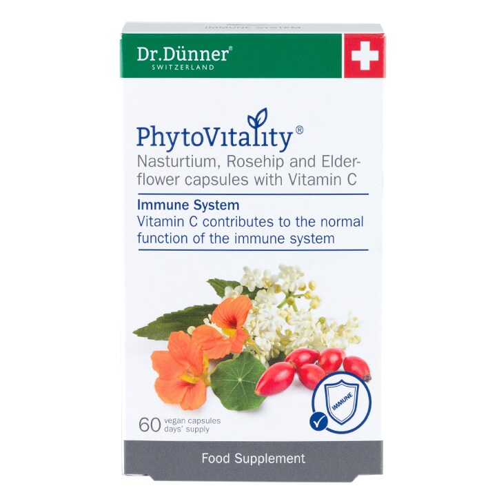 Dr Dunner Phytovitality Nasturtium Capsules, Rosehip & Elderflower with Vitamin C 60 Capsules image 1