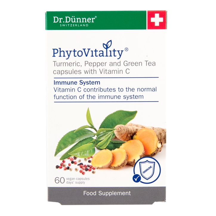 Dr Dunner Phytovitality Turmeric, Pepper & Green Tea with Vitamin C 60 Capsules Holland & Barrett
