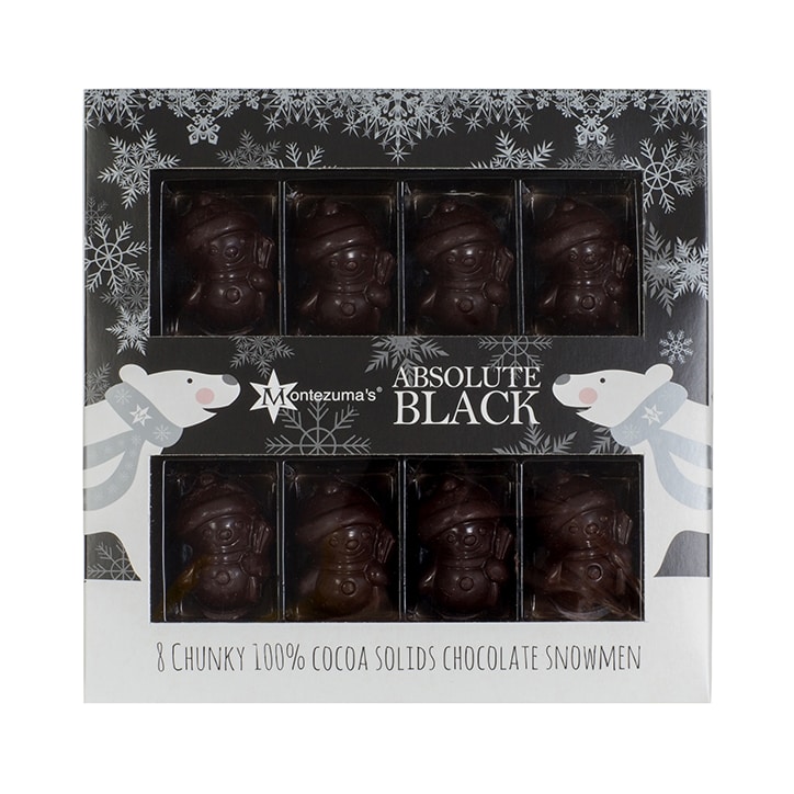 Montezuma's Absolute Black 100% Cocoa Dark Chocolate Snowmen 110g-1