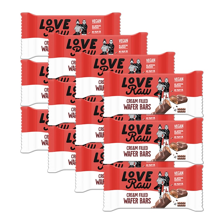 Love Raw Vegan Cre&m Filled Wafer Bars 12 x 43g-1