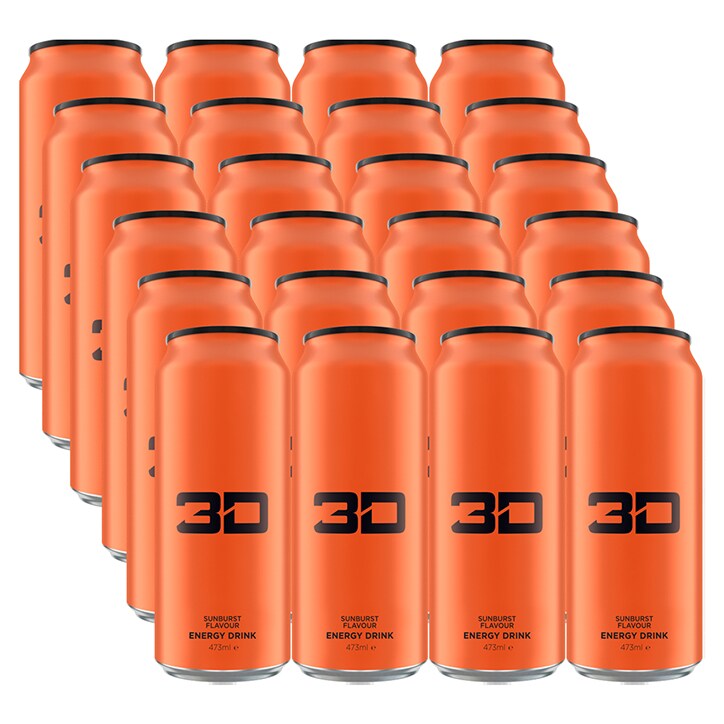 3D Energy Orange Sunburst Box 24 x 473ml image 1