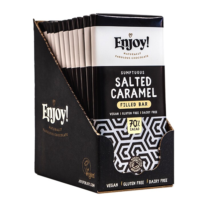 Enjoy! Salted Caramel Filled Vegan Chocolate 12 x 70g