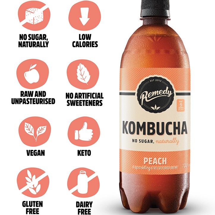 Remedy Kombucha Peach 700ml image 3