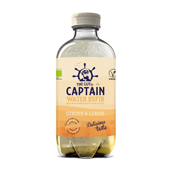 The GUTsy Captain Water Kefir Ginger Lemon 400ml image 1